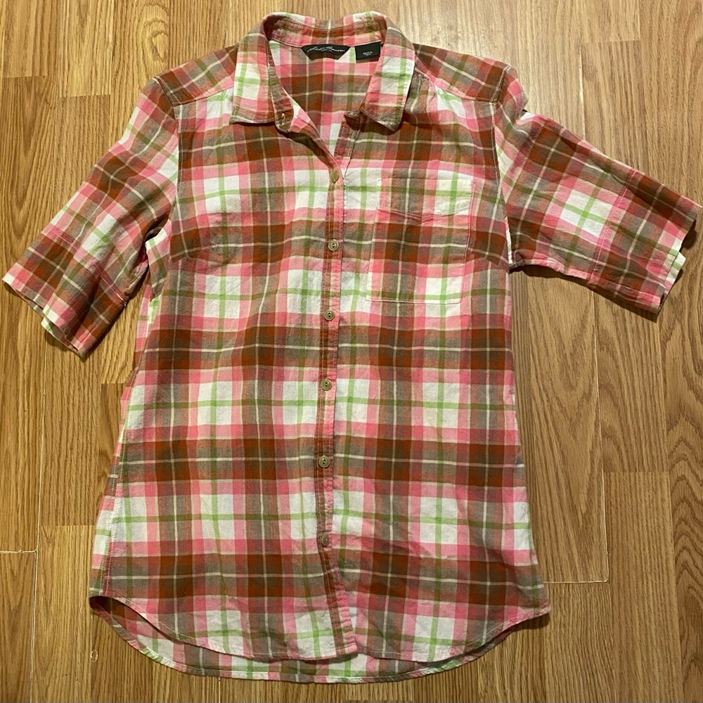 Eddie Bauer Multicolor Plaid Button Down Shirt